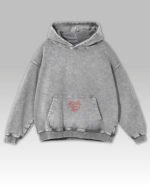 Bluza oversize z kapturem <br>All You need is Love <br>Haft, Efekt sprania